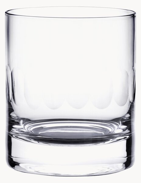 Sada ručně foukaných křišťálových sklenic na whisky Lens, 4 díly