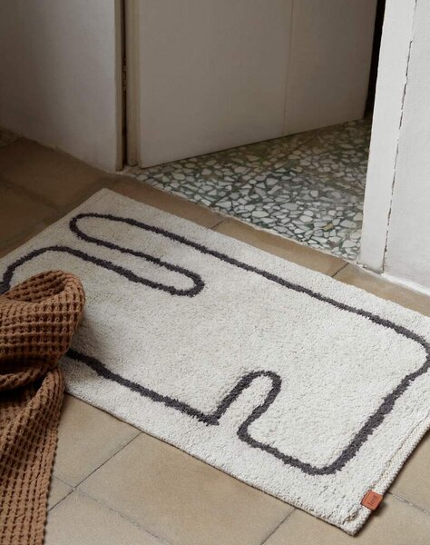 Ferm Living Předložka Lay, off-white / coffee
