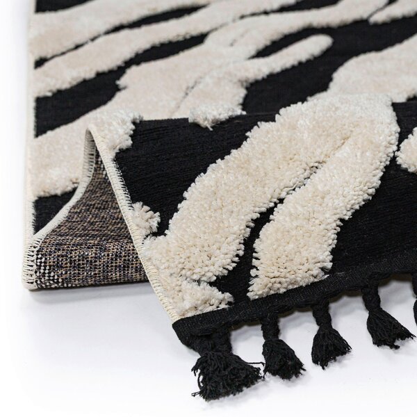 KOBEREC S VYSOKÝM VLASEM, 133/190 cm černá Flair Rugs - Online Only koberce & rohožky, Online Only
