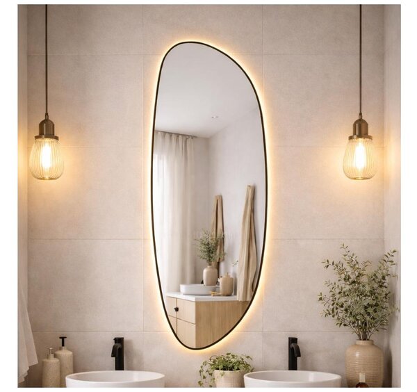 Baltica Design-LED Zrcadlo s pods. STONE FLUID 15W/230V 2700K 155x50 cm IP65 č