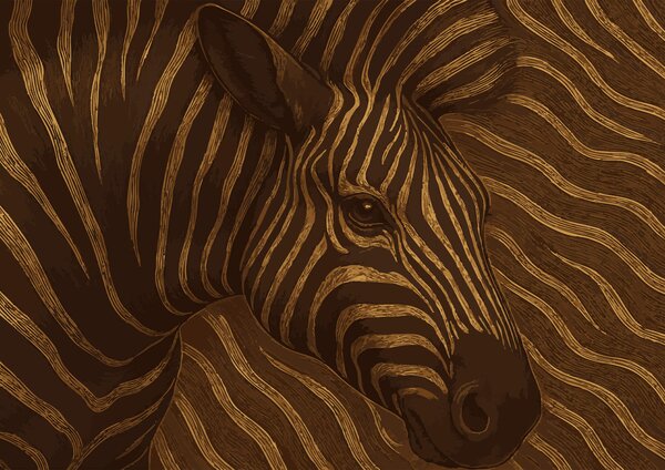 Fototapeta Zebra v abstraktních barevných vírech, Abstraktní fototapety, Populární fototapety, t00011 - Tapeko.co.cz