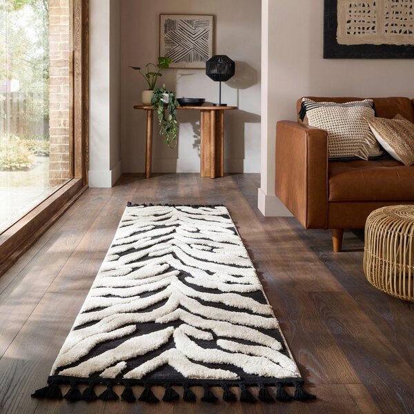 KOBEREC S VYSOKÝM VLASEM, 80/300 cm černá Flair Rugs - Online Only koberce & rohožky, Online Only