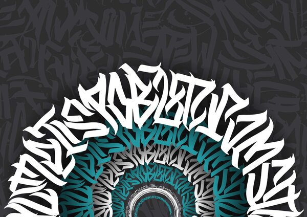 Fototapeta Bílé a modré graffiti na černém pozadí, Moderní fototapety, Populární fototapety, t00012 - Tapeko.co.cz