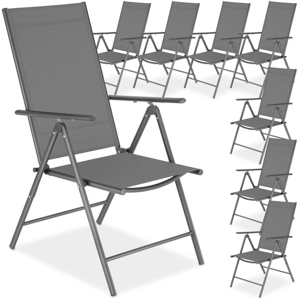 Tectake Skládací zahradní židle s nastavitelnou opěrkou, síťovina - antracit