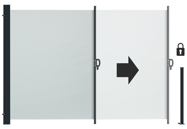 Tectake Výsuvná boční markýza s navíjecím mechanismem, neprůhledná - šedá