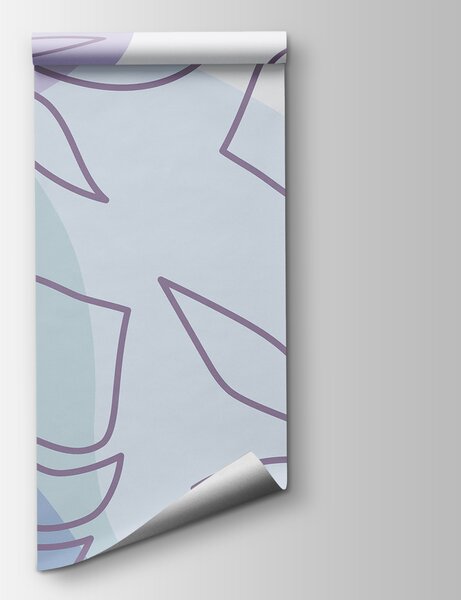 Fototapeta Fialový a bílý vzor s listy, Přírodní fototapety, Populární fototapety, t00067v1 - Tapeko.co.cz