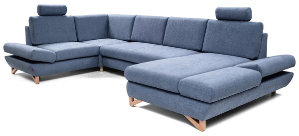 Rohová sedací souprava Aveley IV (modrá) (L). Akce -25%