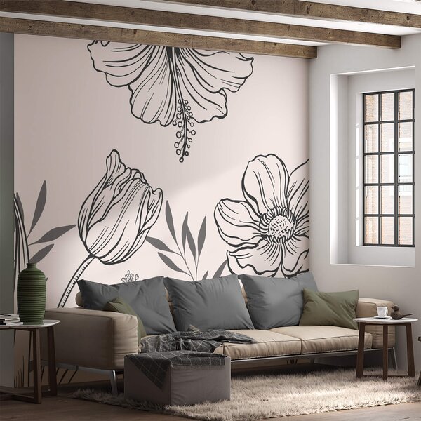 Fototapeta Jemný design květinových linií, Moderní fototapety, Populární fototapety, t00006v1 - Tapeko.co.cz