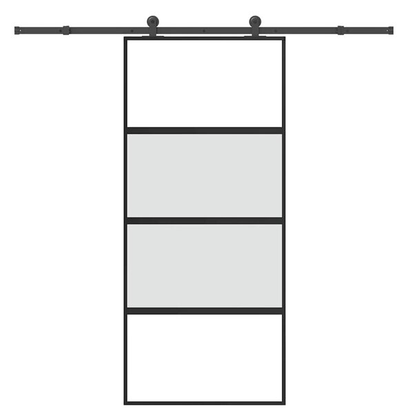 Posuvné dveře s kováním 90x205 cm tvrzeného sklo a hliník 3332999