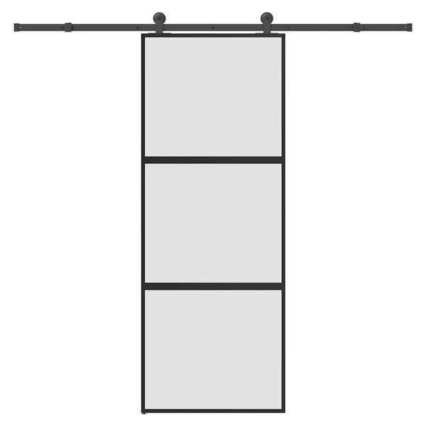 Posuvné dveře s kováním 76x205 cm tvrzeného sklo a hliník 3332938