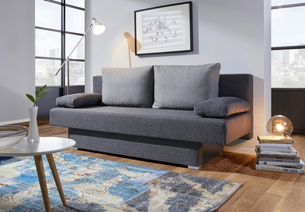 ROZKLÁDACÍ POHOVKA, textil, šedá, tmavě šedá Carryhome - Rozkládací sedačky