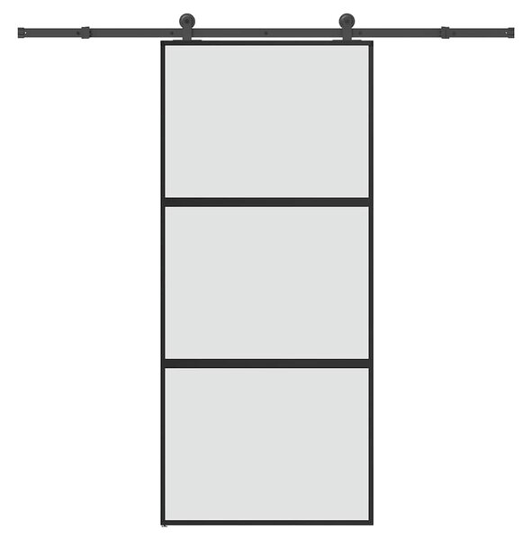 Posuvné dveře s kováním 90x205 cm tvrzeného sklo a hliník 3332939