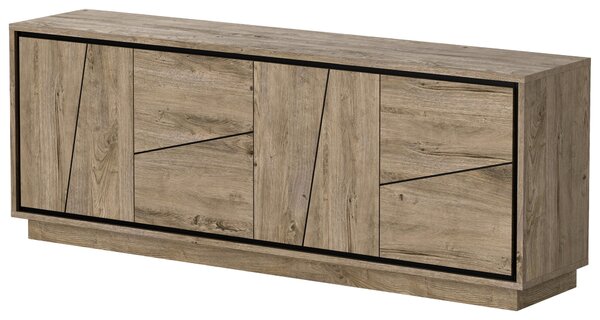 ŠIROKÁ KOMODA, koňaková, 204/84/44 cm Hom`in - Široké komody
