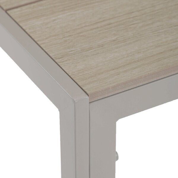 Zahradní stůl METRAXO — 150x90 cm, kov, polywood, béžová