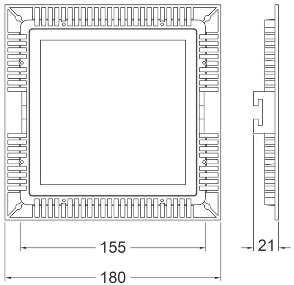 Deko-Light stropní vestavné svítidlo LED Panel Square 15 36-37V DC 13,00 W 4000 K 1130 lm 180 mm bílá 565158
