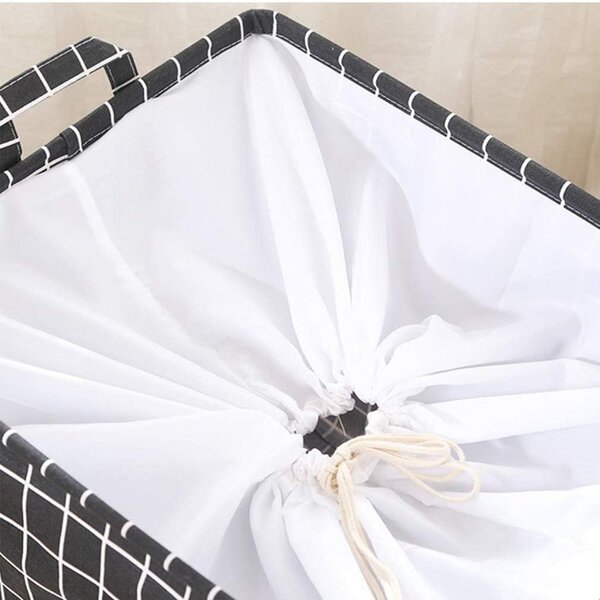Úložný koš na textil se stahovací šňůrkou - kostky