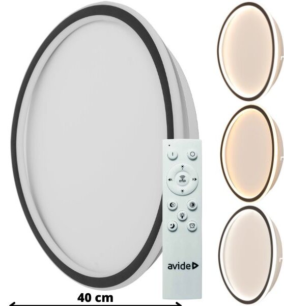 Designové led stropní svítidlo Avide Chase 40cm 50W 3150lm CCT dálkové ovládání 3 roky