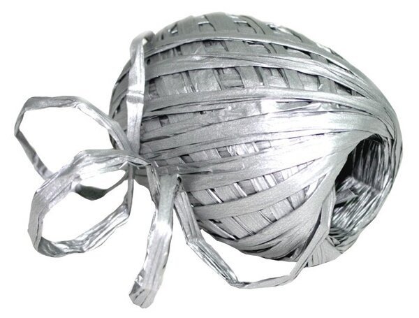 Papírová stuha vázací 30 m - Raffia stříbrná 7002305