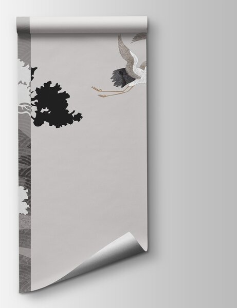 Fototapeta Pár jeřábů letících vedle stromu, Fototapety s ptáky, Populární fototapety, t00084 - Tapeko.co.cz