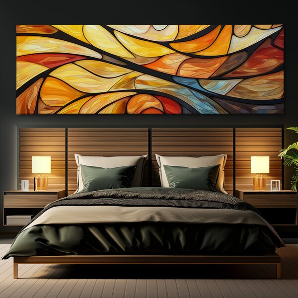 Obraz na plátně - Mozaika podzimního vibrato FeelHappy.cz Velikost obrazu (šířka x výška): 120 x 40 cm