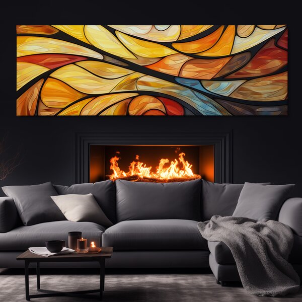 Obraz na plátně - Mozaika podzimního vibrato FeelHappy.cz Velikost obrazu (šířka x výška): 120 x 40 cm