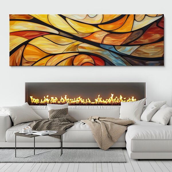 Obraz na plátně - Mozaika podzimního vibrato FeelHappy.cz Velikost obrazu (šířka x výška): 120 x 40 cm