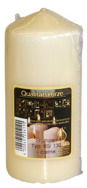 Válcová svíčka krémová 13 cm 9000628