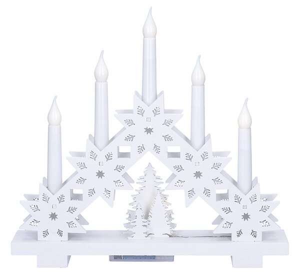 Solight LED vánoční svícen s hvězdami, 30cm, 5x LED, 2x AA - 1V265