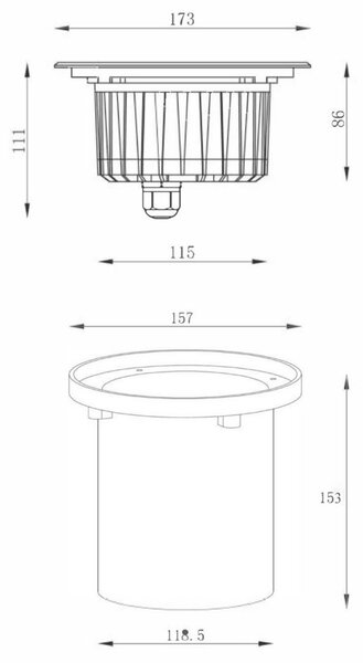 Deko-Light zemní svítidlo 220-240V AC/50-60Hz 11,90 W 3000 K 700 lm stříbrná 730289