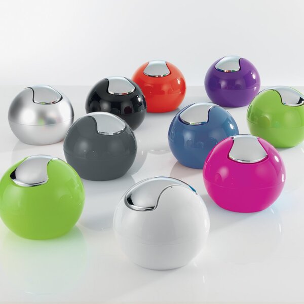Spirella mini výklopný odpadkový koš BOWL, červený, plast, 1 L