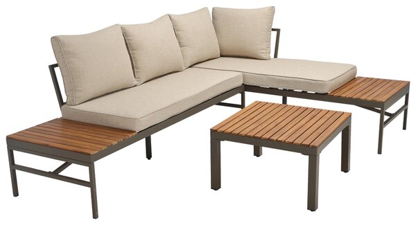 TERASOVÁ SEDACÍ SOUPRAVA dřevo, kov, textil Ambia Garden - Online Only zahradní nábytek, Online Only