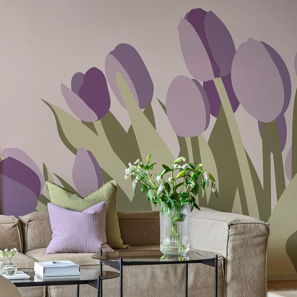 Fototapeta Hromada fialových tulipánů, Květinové fototapety, Populární fototapety, t00126 - Tapeko.co.cz
