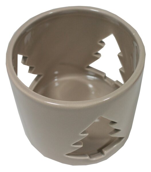 Svícen keramický stromek hnědý 10cm 9305099