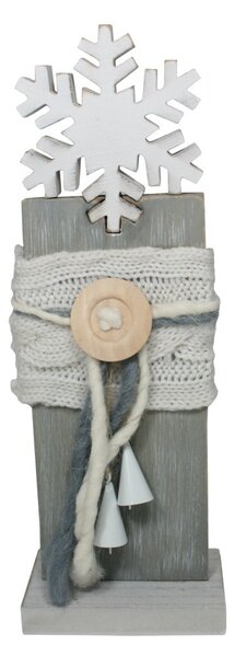 Dekorace vysoká vločka zdobená 38*15cm 3003222