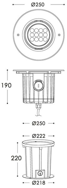 Deko-Light zemní svítidlo světle Flex 18 220-240V AC/50-60Hz 18,40 W 3000 K 770 lm 190 mm stříbrná 730266