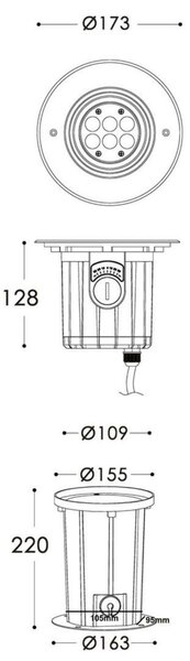Deko-Light zemní svítidlo světle Flex 7 220-240V AC/50-60Hz 9,25 W 3000 K 480 lm stříbrná 730267