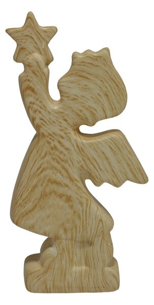 Andělíček keramický motiv dřevo 11cm 2009199