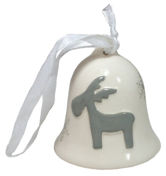 Vánoční zvonek keramický sob 7*6cm 3003354