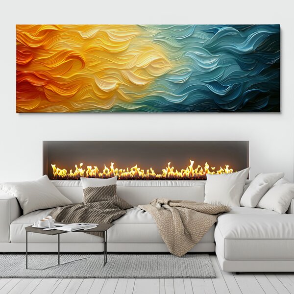 Obraz na plátně - Střet dvou elementů FeelHappy.cz Velikost obrazu (šířka x výška): 120 x 40 cm
