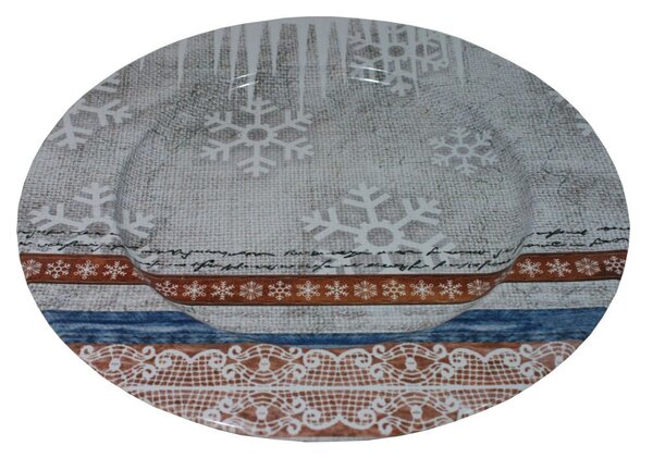 Talíř dekorační kovový Zima Ø 33 cm 2000168