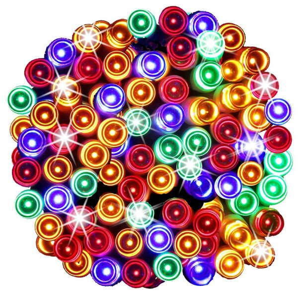 LED světelný řetěz - 21,5m, 300LED, 8 funkcí, multicolor