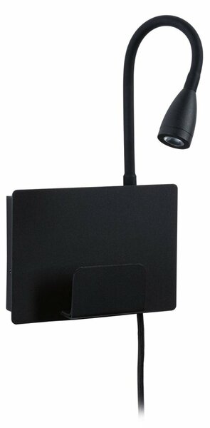 PAULMANN LED nástěnné svítidlo Halina USB C 2700K 230V 2,4W černá mat