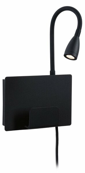 PAULMANN LED nástěnné svítidlo Halina USB C 2700K 230V 2,4W černá mat