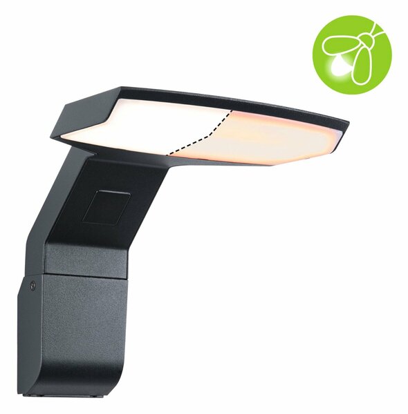 PAULMANN LED venkovní nástěnné svítidlo Zenera neláká hmyz a IP44 150x194mm 2200 - 3000K 10W 230V antracit kov
