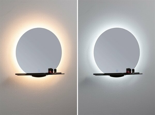PAULMANN LED zrcadlo s osvětlením Miro IP44 měnitelná bílá 230V 11W zrcadlo/černá mat kulaté