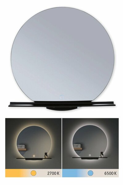 PAULMANN LED zrcadlo s osvětlením Miro IP44 měnitelná bílá 230V 11W zrcadlo/černá mat