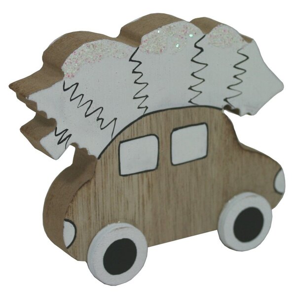 Dekorace auto se stromkem natur 12cm 2009251