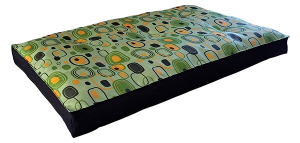 Matrace pro psa - zelená se vzory - 90x60 cm