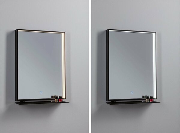 PAULMANN LED zrcadlo s osvětlením Miro IP44 měnitelná bílá 230V 11W zrcadlo/černá mat hranaté