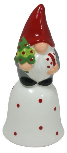 Vánoční zvonek keramický skřítek 12cm 3003366